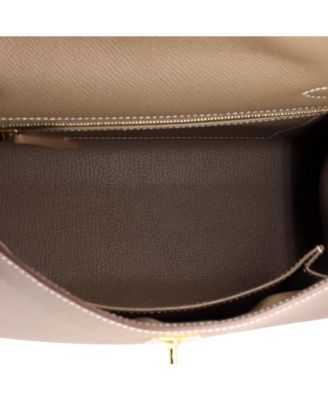 Kelly 25 Handbag Grey Epsom with Gold Hardware
