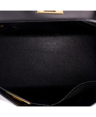 Kelly 32 Handbag Black Box Calf with Gold Hardware