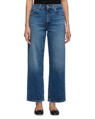Stovepipe Straight Ankle Jeans in Blue Shine