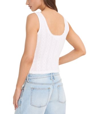 The Pointelle Button Down Tank Top