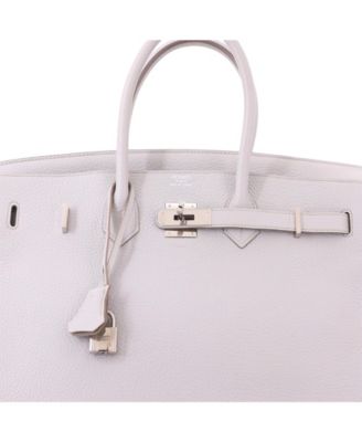 Birkin 35 Handbag Grey Clemence with Palladium Hardware