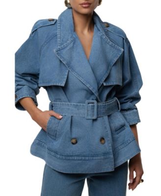 Medium Wash Double Breasted Denim Jacket