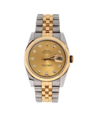  Oyster Perpetual Datejust Automatic Watch in Stainless Steel and Gold with Diamond Markers 36mm