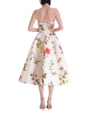 Chine Multi Floral Faille Cocktail Dress