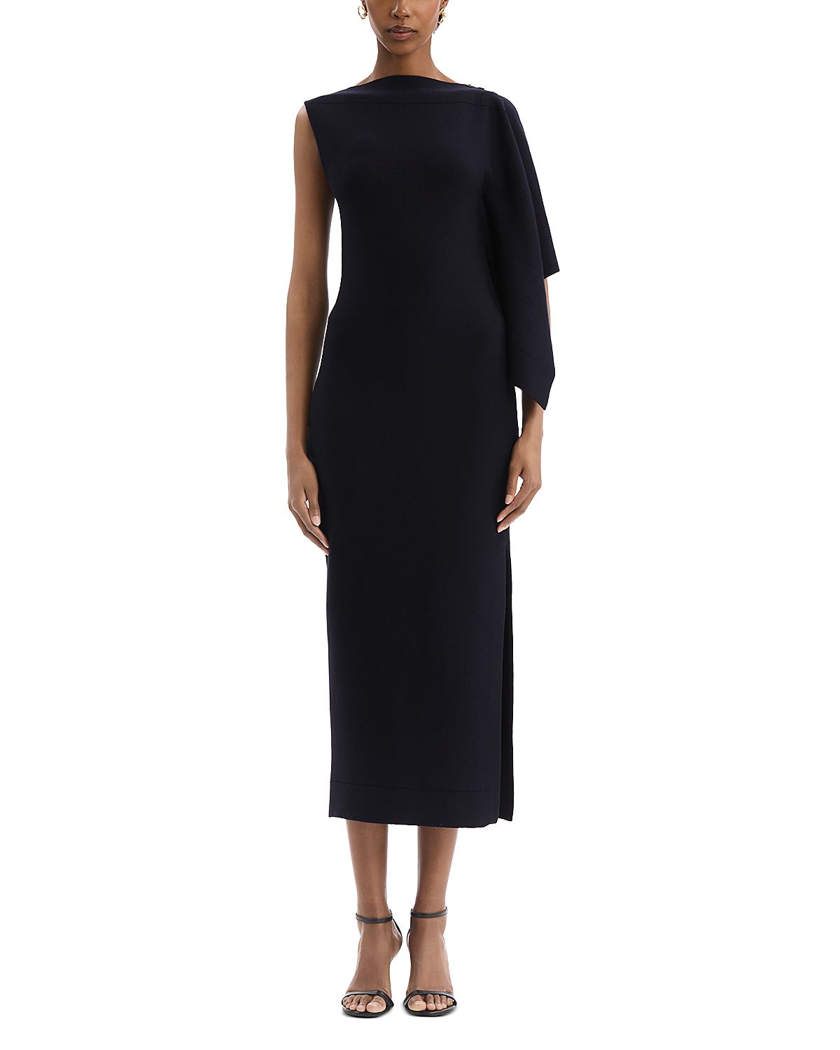 Oscar de la Renta Draped One Side Knit Dress