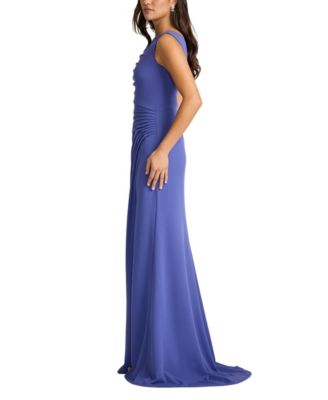  Lohner One-Shoulder Draped Gown