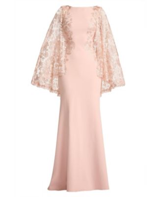  Margolin Embroidered Cape Gown