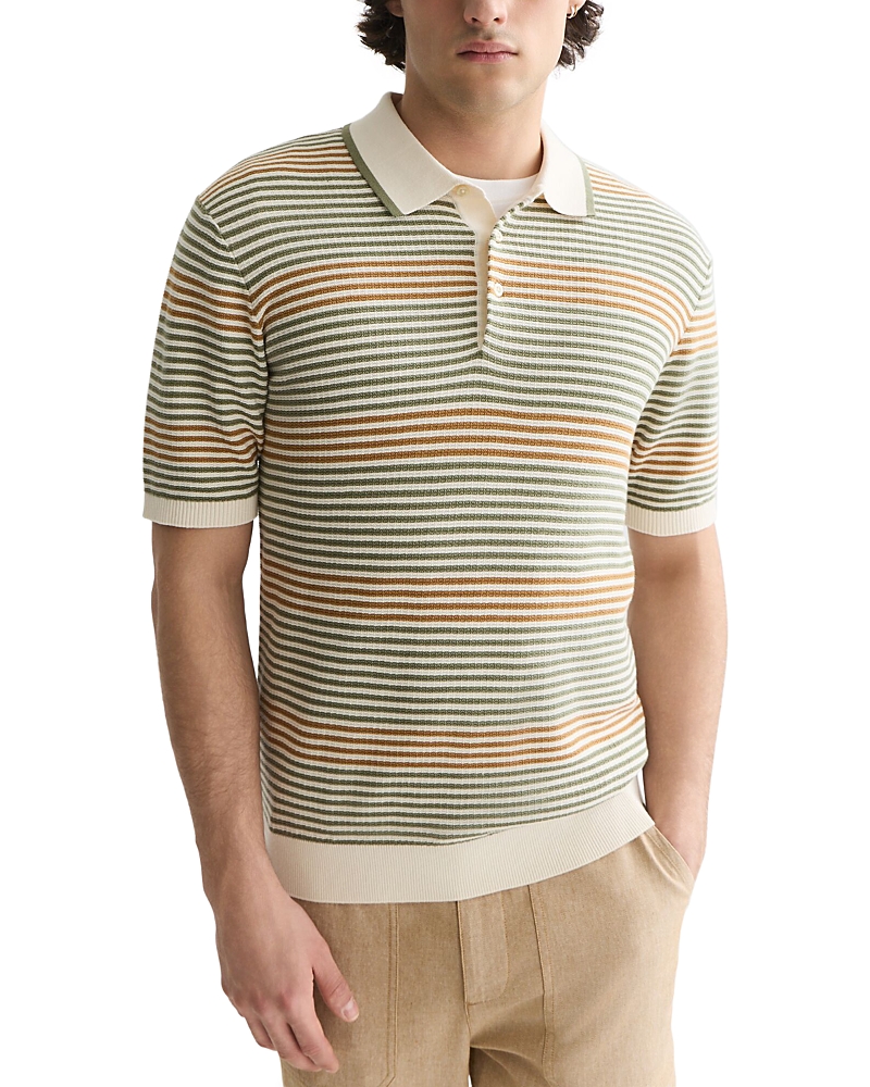 Scotch & Soda Striped Structured Knitted Regular Fit Polo