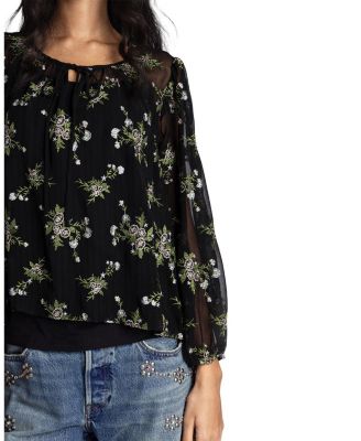  Bluebell Embroidered Chiffon Blouse