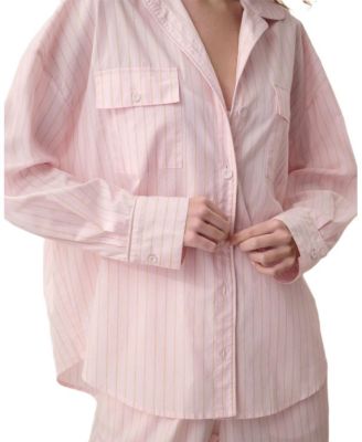 Airy Cotton Piped Button Down