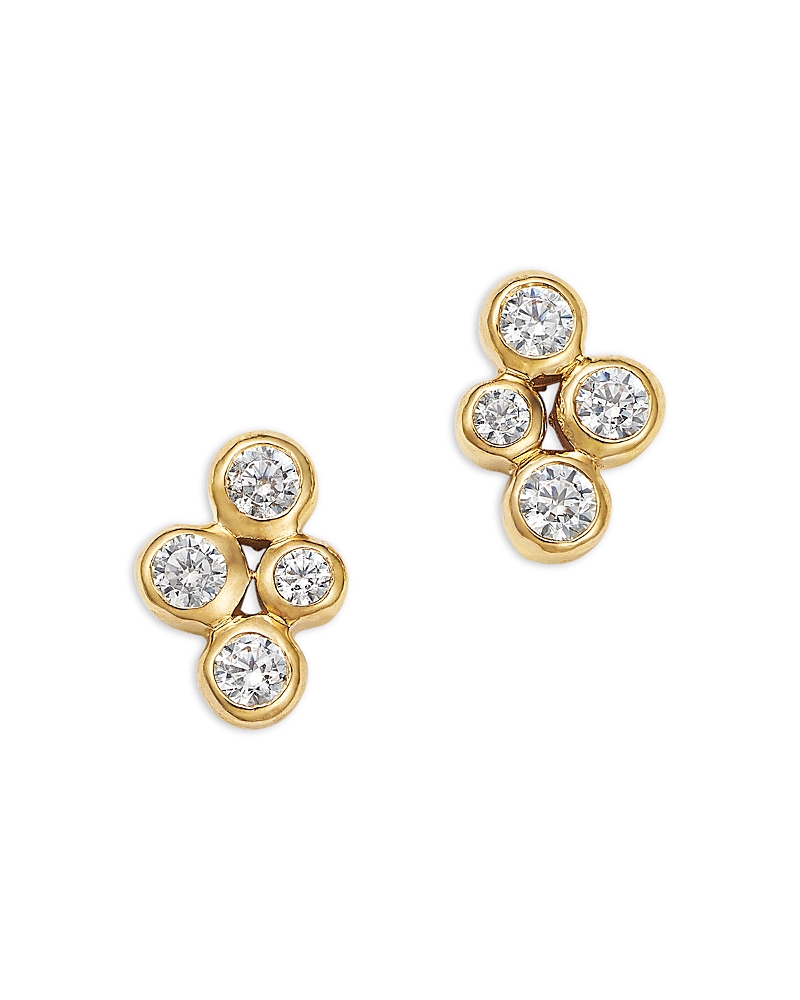 Bloomingdale's Fine Collection Diamond Bezel Cluster Stud Earrings in 14K Yellow Gold, 0.25 tcw