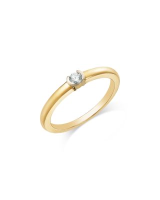 Diamond Bezel Stacking Ring in 14K Yellow Gold, 0.15 tcw