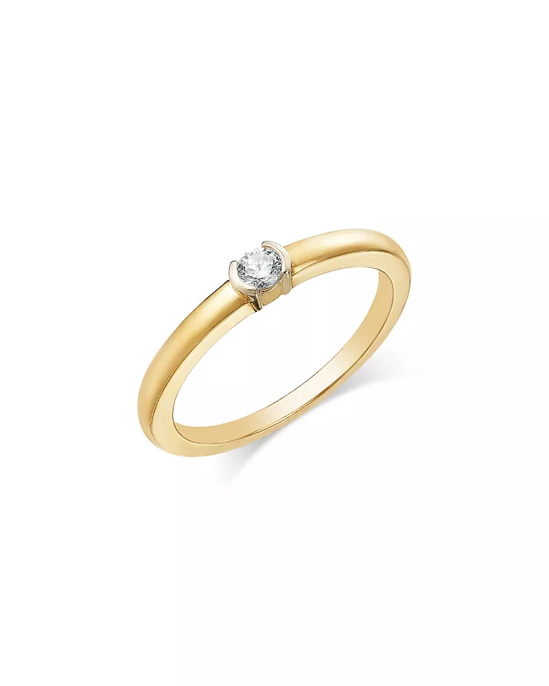 Bloomingdale's Fine Collection Diamond Bezel Stacking Ring in 14K Yellow Gold, 0.15 tcw
