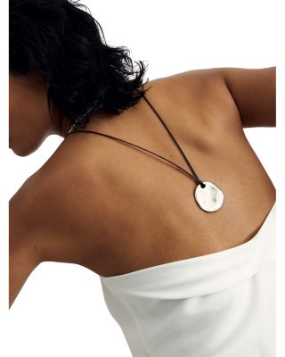 Orla Sculptural Disc Pendant Necklace
