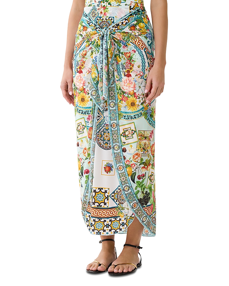 Camilla Layered Tie Front Sarong Cover-Up