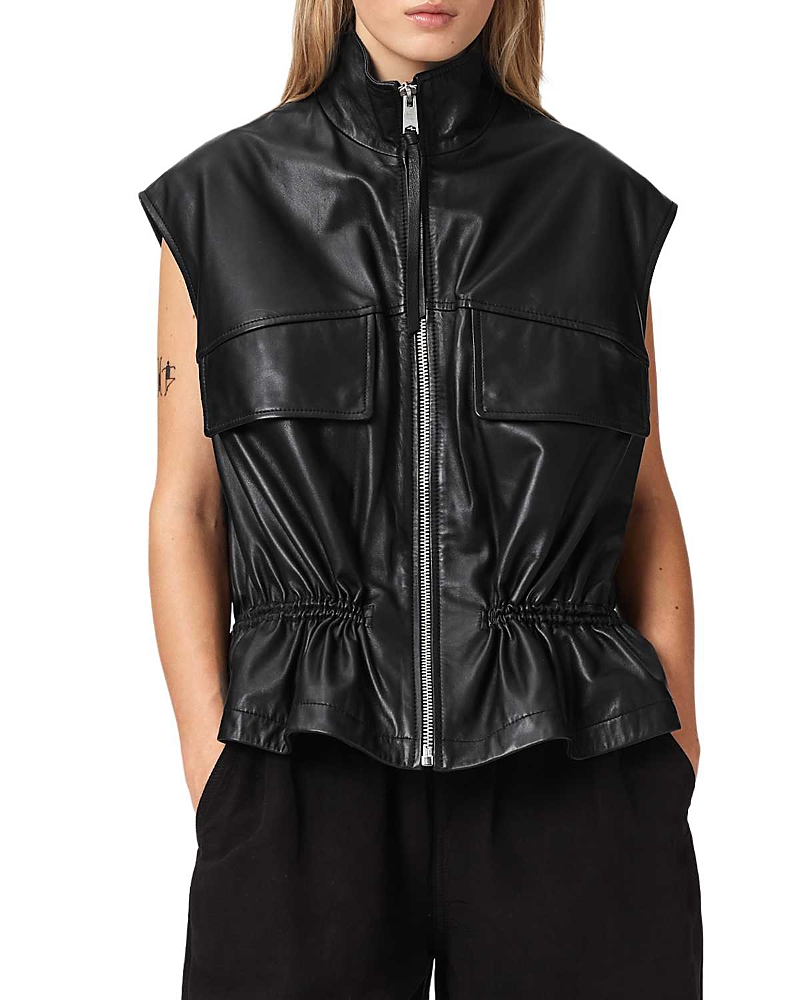 Allsaints Flor Leather Vest · 8 UK/4 US