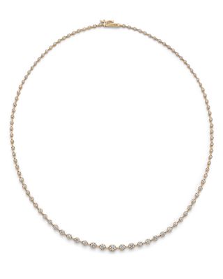 Luxe Collection Certified Diamond Graduated Tennis Necklace in 14K Gold, 3.0 tcw