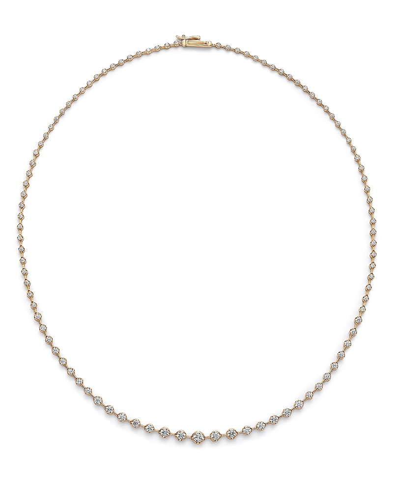 Bloomingdale's Fine Collection Luxe Collection Certified Diamond Graduated Tennis Necklace in 14K Gold, 3.0 tcw