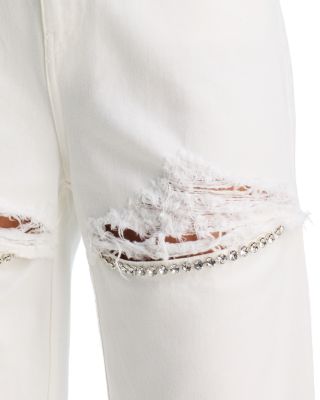 Crystal Fray Slit Jeans