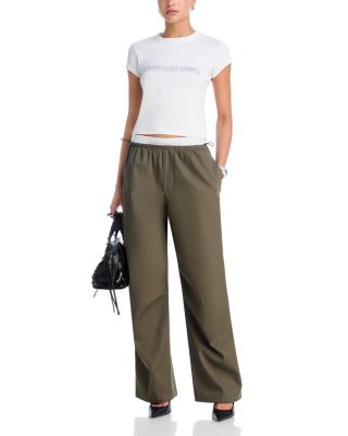 Mid Rise Logo Elastic Waist Pants