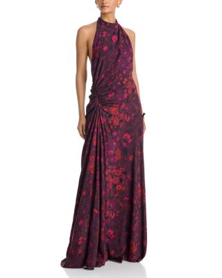 Scarlett Printed Halter Gown