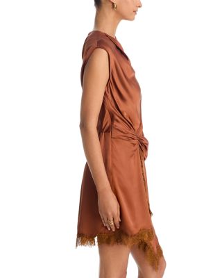 a.l.c. women's dion draped lace-trimmed satin mini dress reviews A.L.C. Women's Dion Dress - Black