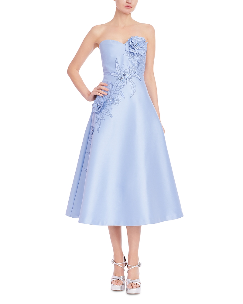 Badgley Mischka Appliqued Embroidered Strapless Dress - Exclusive