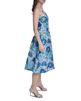 V Neck Jacquard Dress