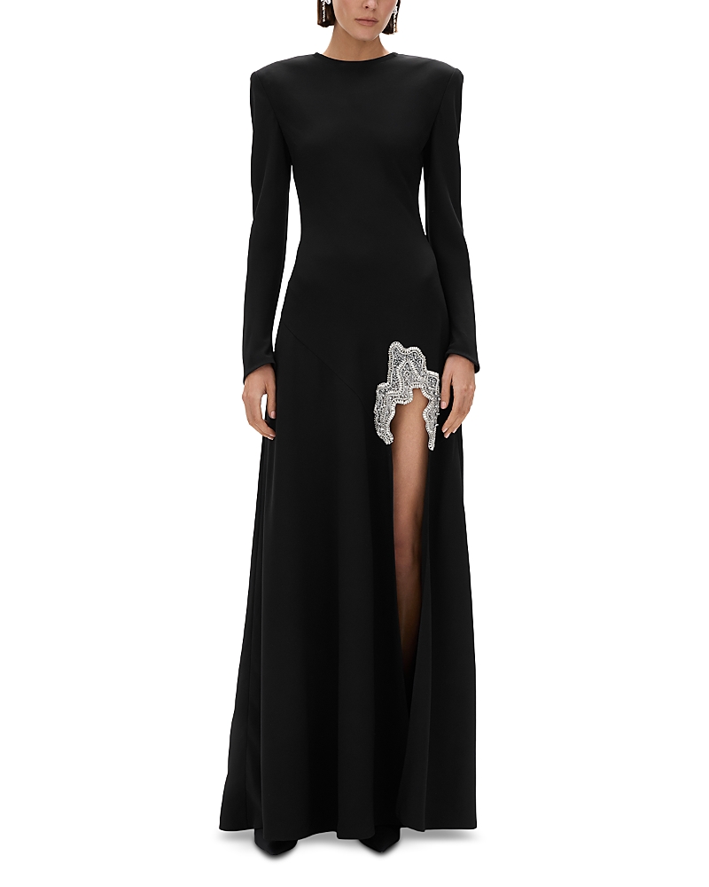 Rachel Gilbert Amari Embellished Side Slit Gown