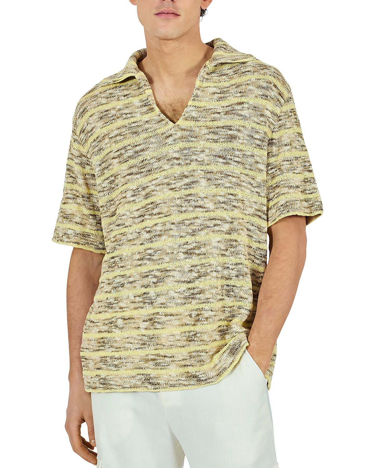 Krost Multi Color Striped Knit Polo