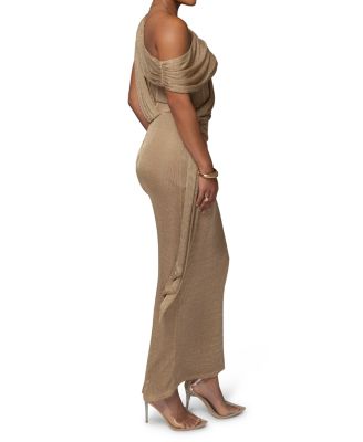 Metallic Celestina Draped Maxi Dress
