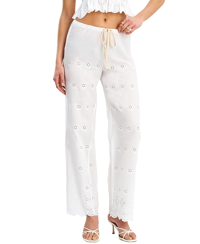 Miss Circle Raina Cotton Eyelet Straight Pants