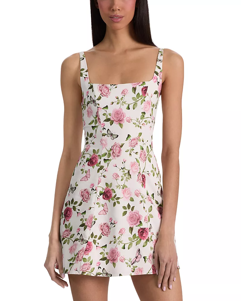 Alice and Olivia Julia Scoop Neck Mini Dress