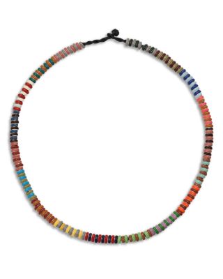 Sterling Silver Runway Stripes Enamel Mini Bead Necklace