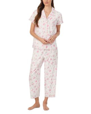Short Sleeve Classic Lawn Notch Collar Cropped Pajama Set