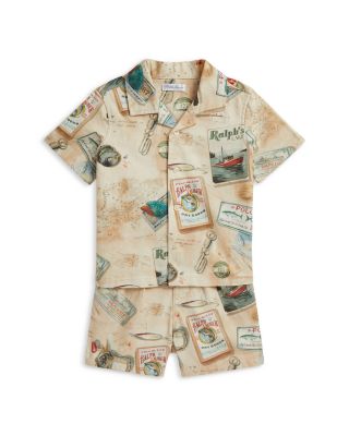 Boys' Fishing Print Chino Shirt & Shorts Set - Baby