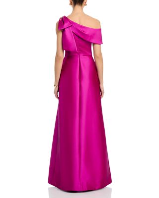 Mikado Asymmetrical Bow Gown
