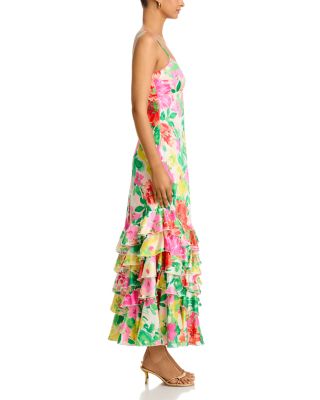 AQUA Floral Ruffle Maxi Dress - Exclusive | Bloomingdale's Women
