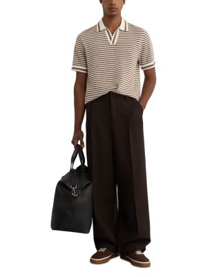 Slim Fit Camel Stripe Polo Shirt