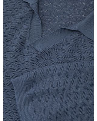 Slim Fit Airforce Blue Textured Polo Shirt