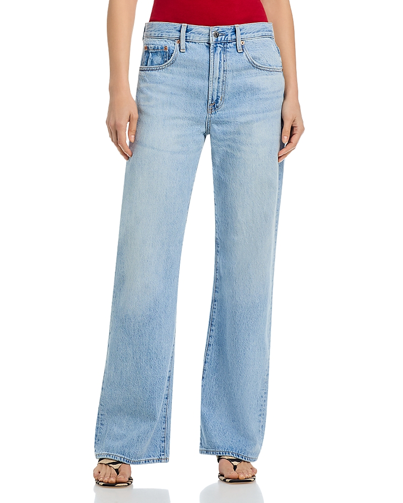 Pistola Larsen Relaxed High Rise Flare Wide Leg Jeans in Mellow