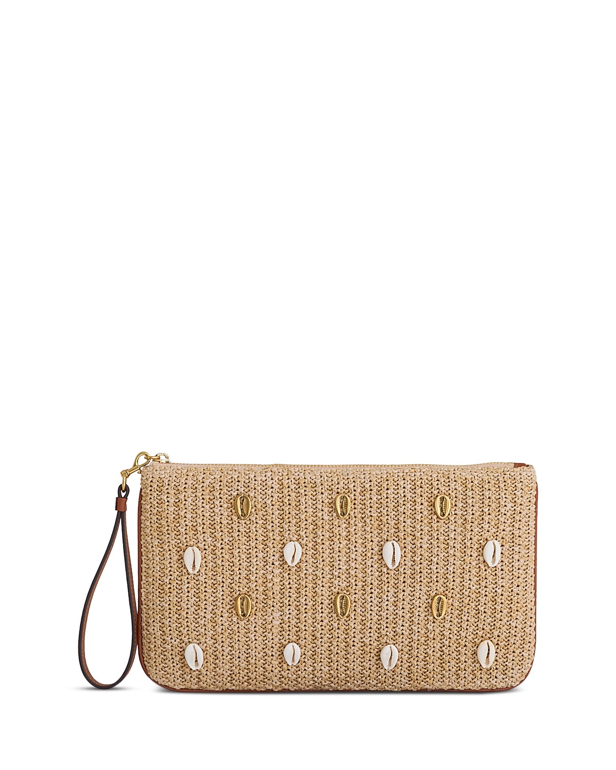 Rebecca Minkoff Ashlee Small Seashell Raffia Wristlet Pouch