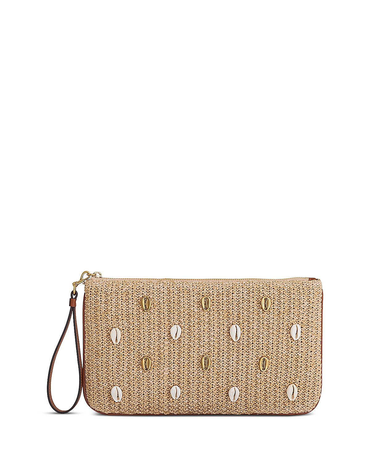 Rebecca Minkoff Ashlee Small Seashell Raffia Wristlet Pouch