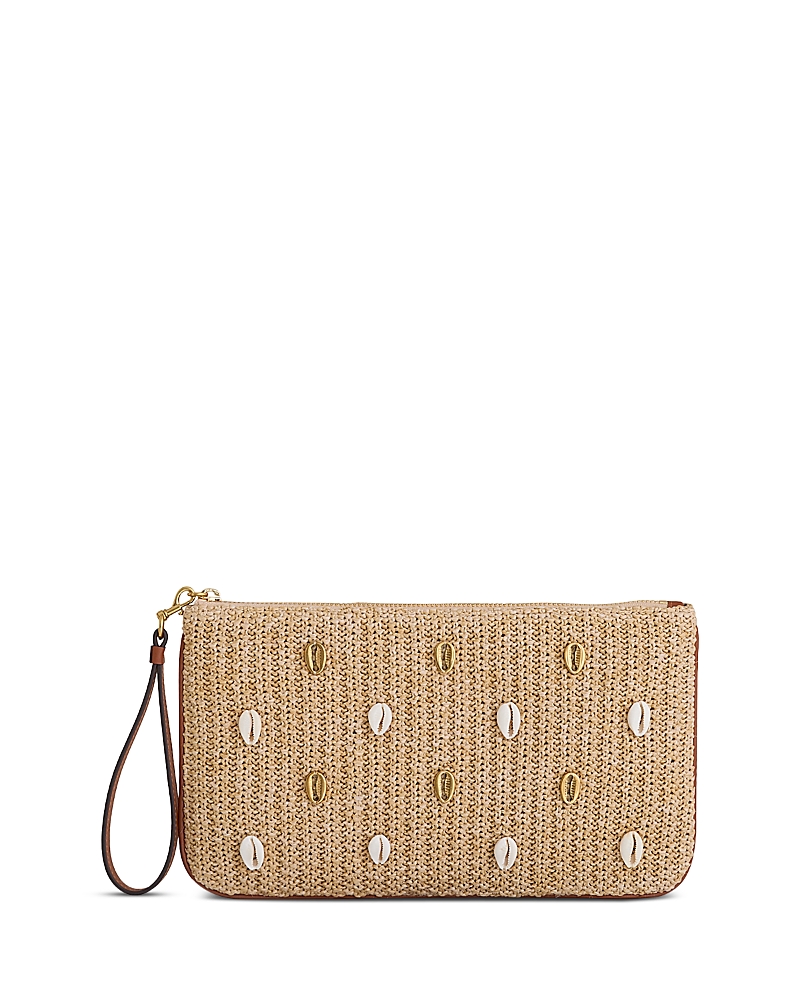 Rebecca Minkoff Ashlee Small Seashell Raffia Wristlet Pouch