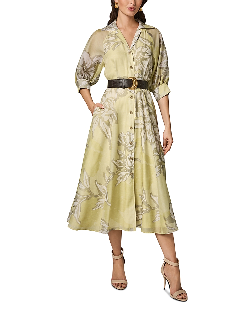 Donna Karan Belted Floral Print Shirtdress
