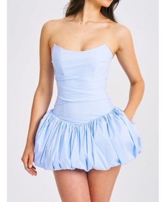  Oletta Corset Strapless Bubble Hem Mini Dress