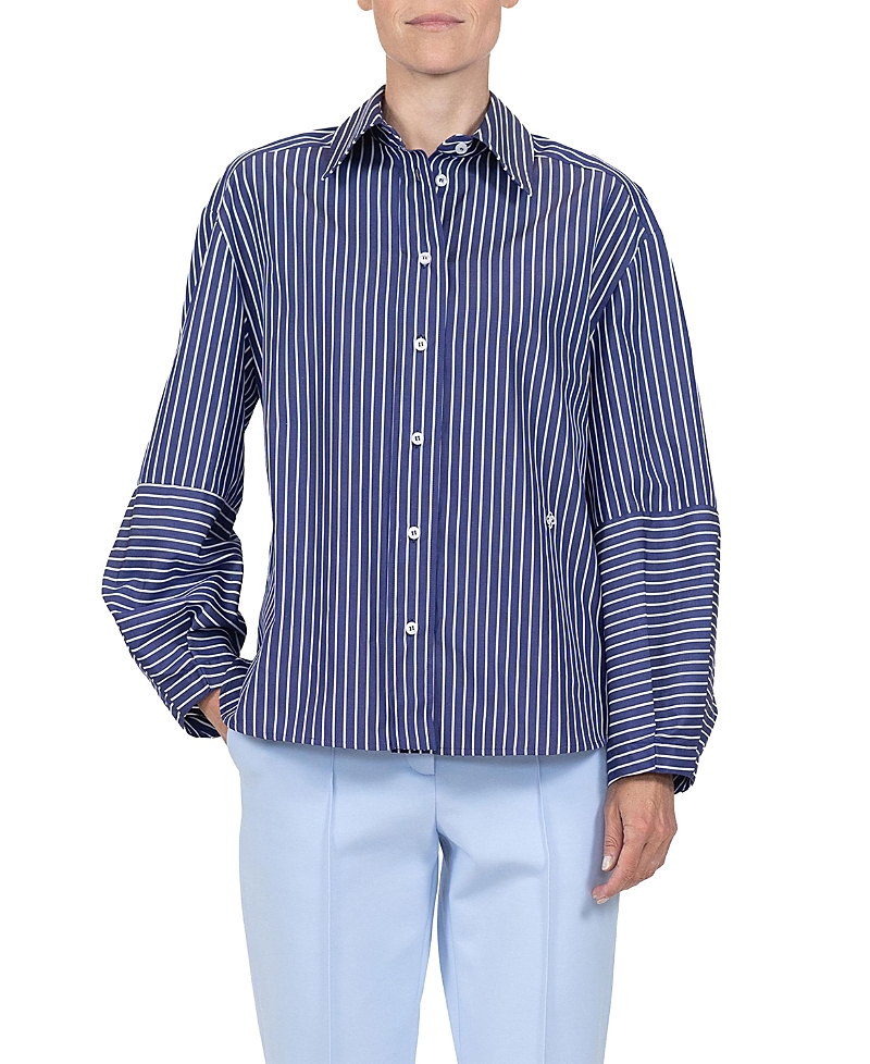 Callas Milano Aura Lantern Sleeve Stripe Shirt