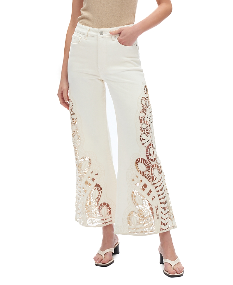 Bayeas Embroidered Lace High Rise Wide Leg Pants