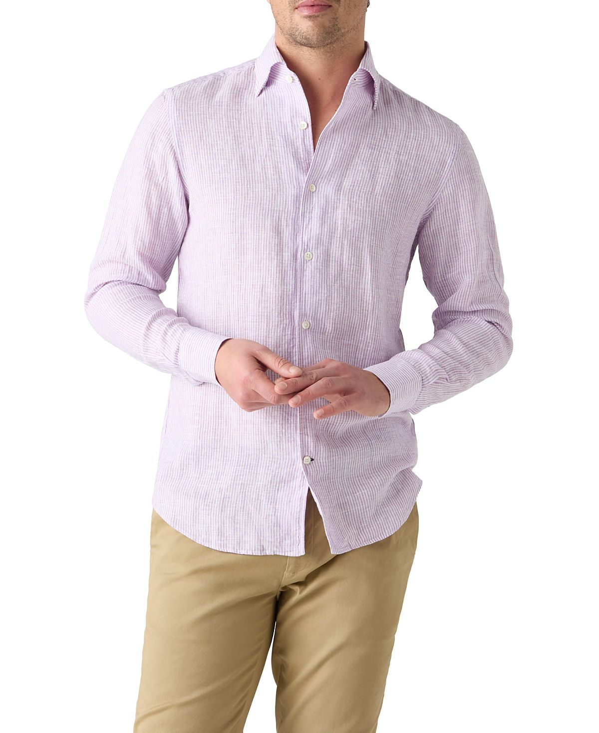 Robert Talbott Morgan Medium Stripe Linen Shirt