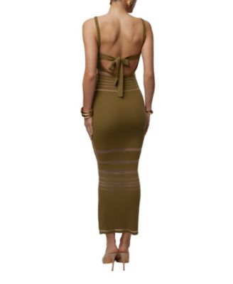  Striped Rib Knit Dress